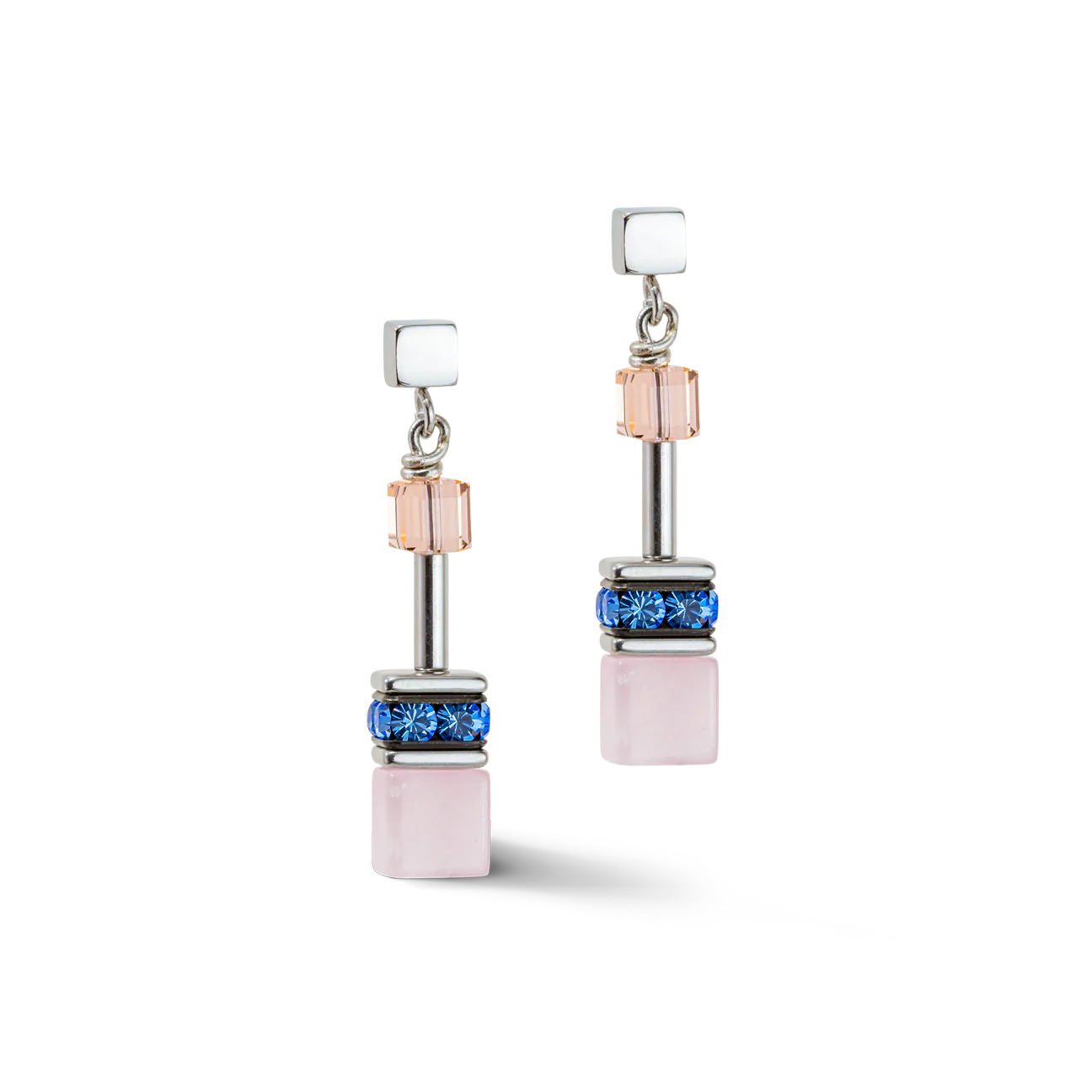 GeoCUBE® Iconic Precious earrings lilac-blue