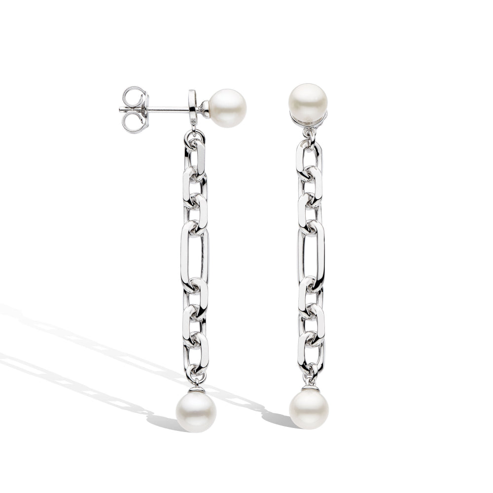 Kit Heath Revival Astoria Figaro Pearl Chain Link Drop Earrings