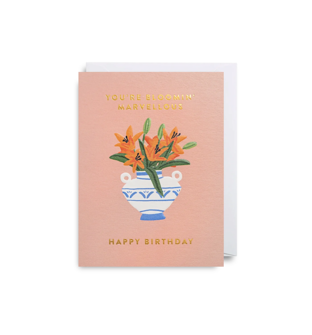 Blooming Marvellous Happy Birthday mini greeting card