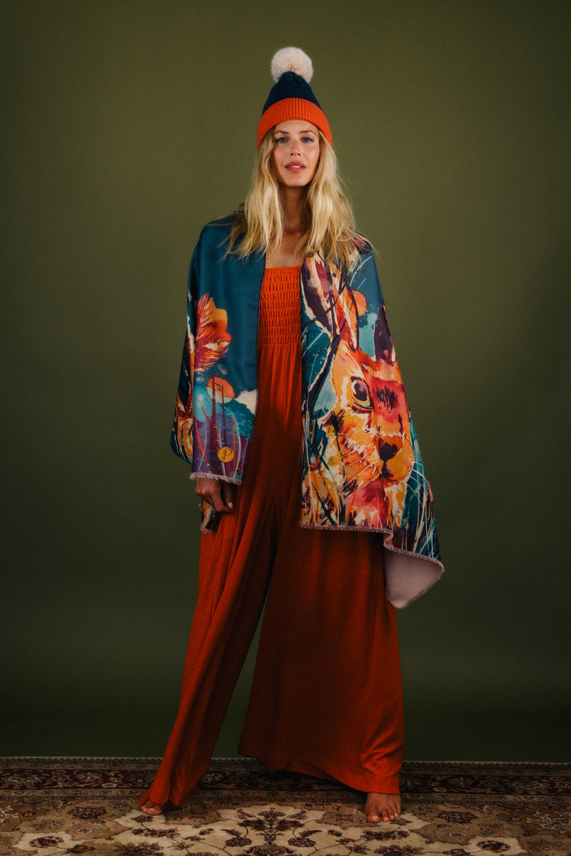 Luxurious Print Hare Print Navy Mix