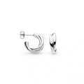 Kit Heath Bevel Trilogy Rhodium Plated Stud Earrings