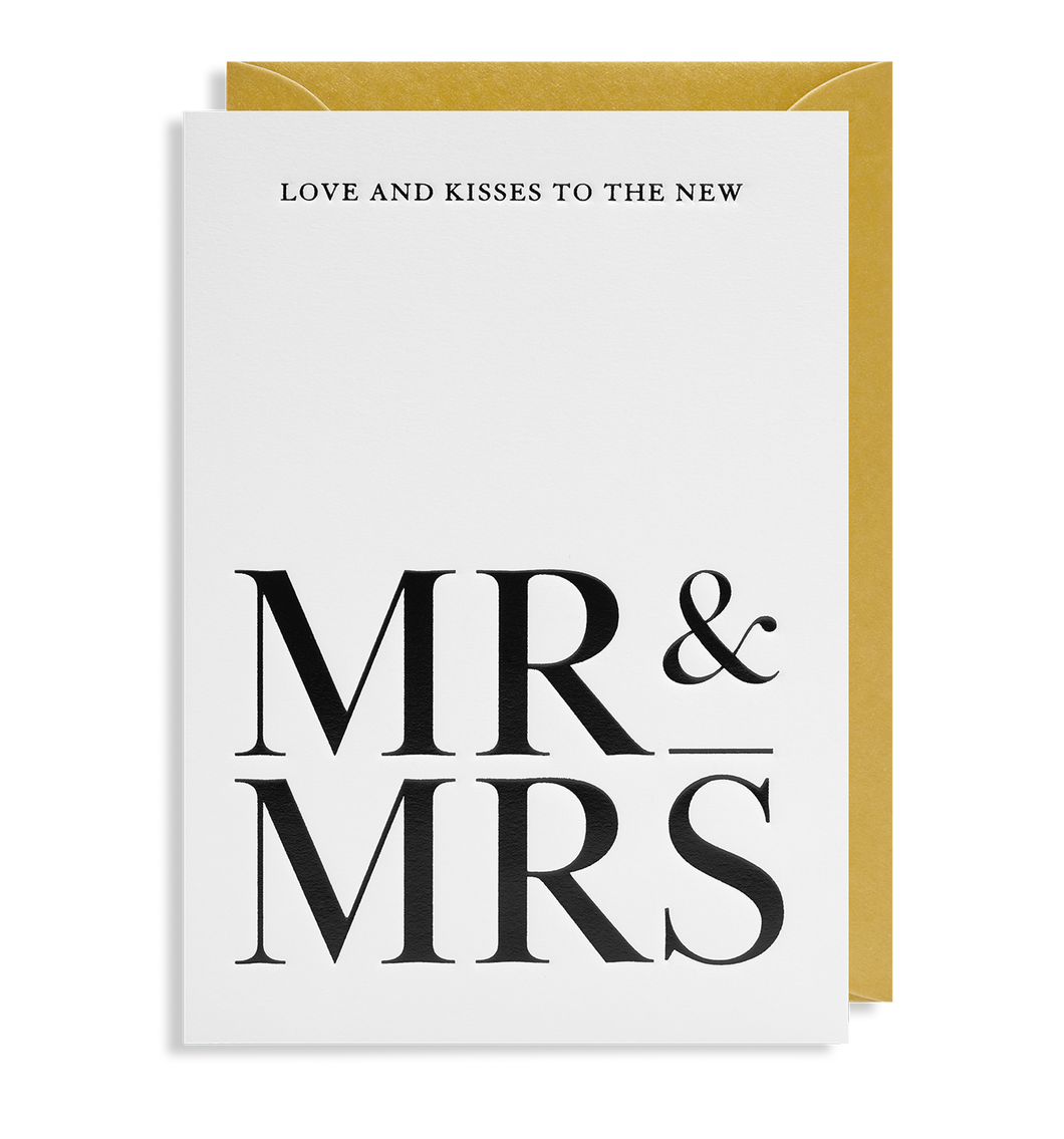 Mr and Mrs wedding greeting card