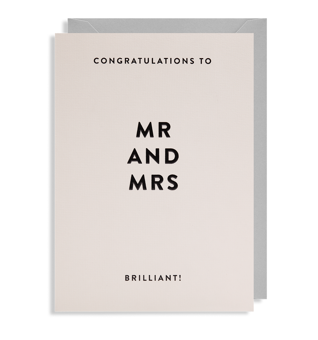 Mr and Mrs GREETING CARD- Wedding