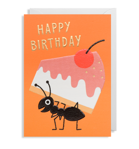 Happy Birthday ant and cake card