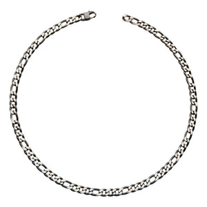Unique & Co Polished Black IP Plating Stainless Steel Figaro Necklace