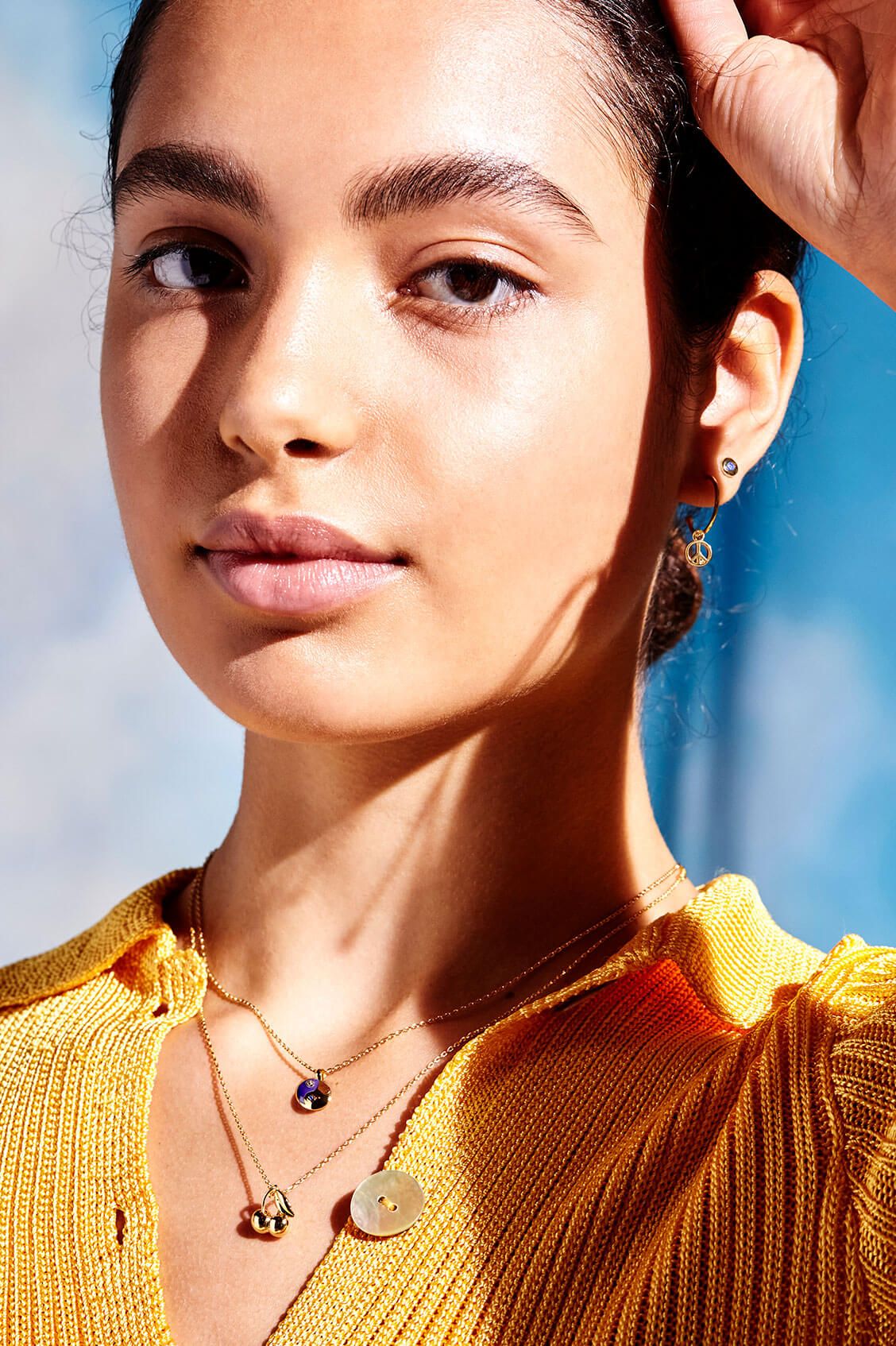 Cherries Pendant Necklace Gold Plated