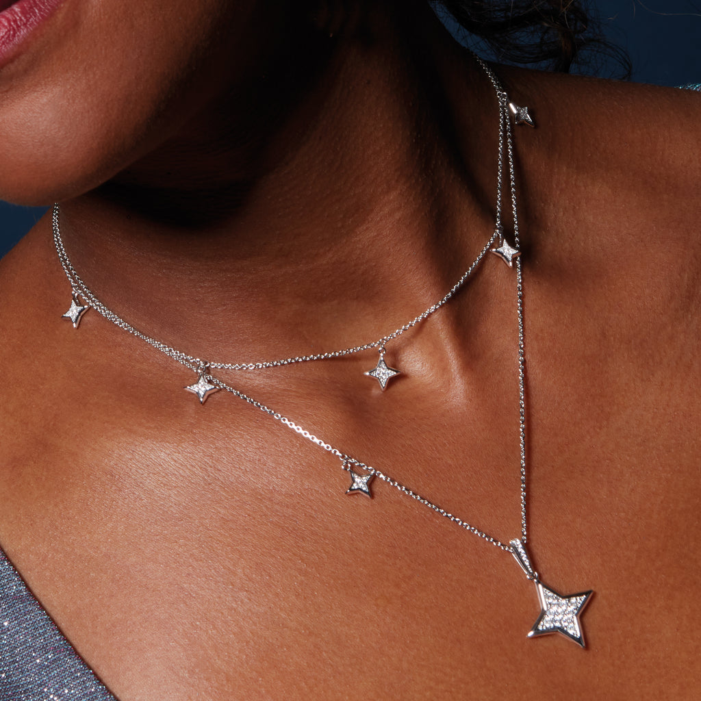 Kit Heath Revival Astoria Starburst Pavé Stars 17" Necklace