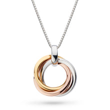 Load image into Gallery viewer, Kit Heath Bevel Cirque Trilogy Small gold and rose gold necklace
