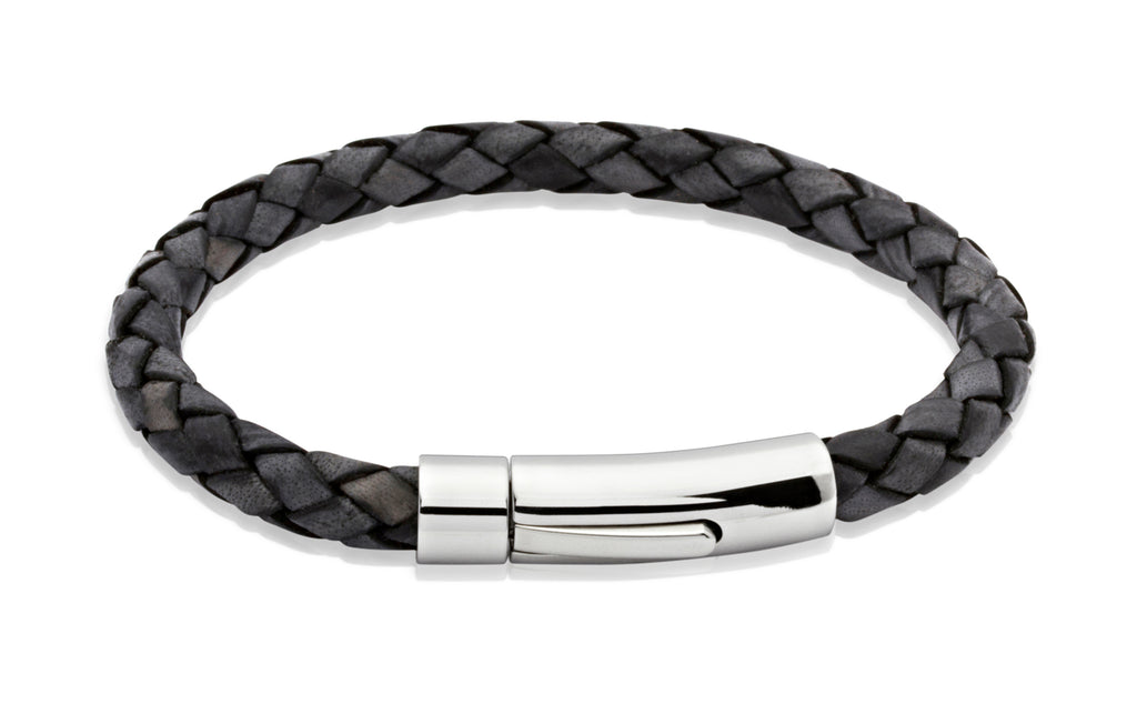 Leather Bracelet with Stainless Steel Clasp  A40