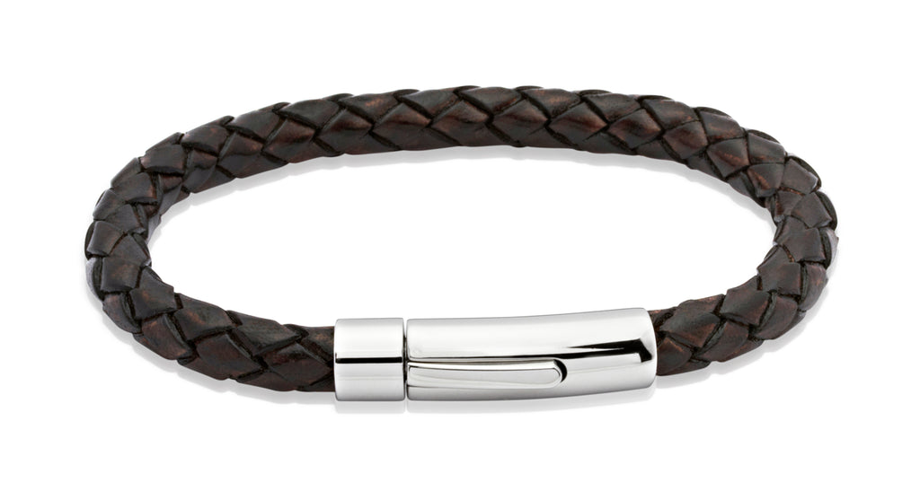 Leather Bracelet with Stainless Steel Clasp  A40