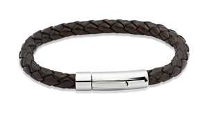 Leather Bracelet with Stainless Steel Clasp  A40