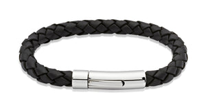 Leather Bracelet with Stainless Steel Clasp  A40