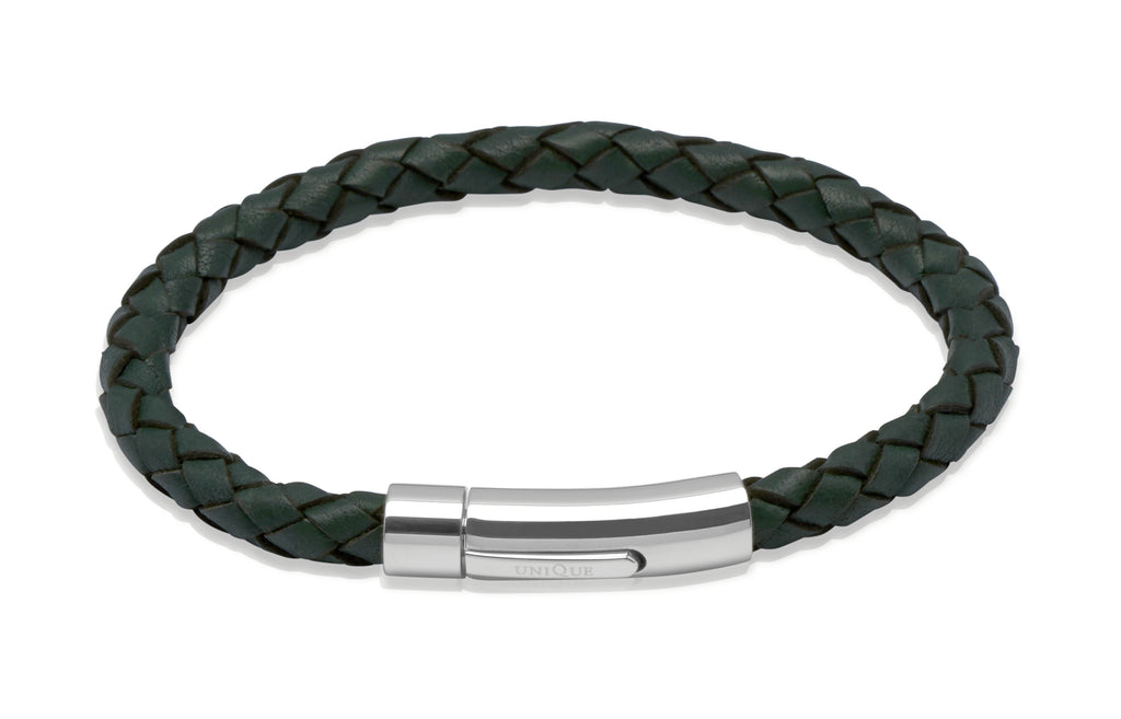 Leather Bracelet with Stainless Steel Clasp  A40