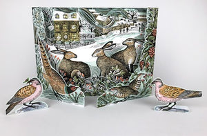 We Three Hares Freestanding Advent Calendar by Angela Harding