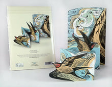 Load image into Gallery viewer, 3D folding card - Cornish Swallows
