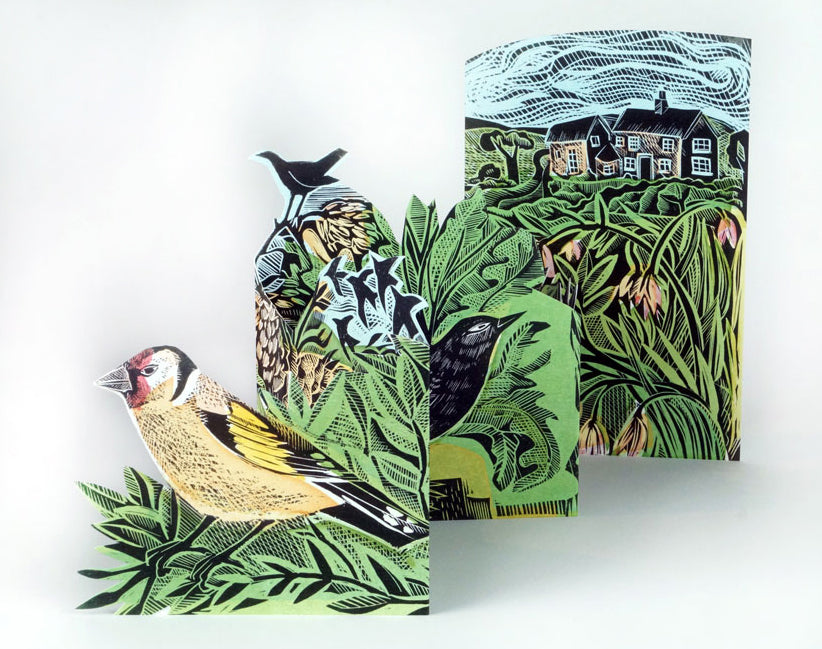 3D folding card - Garden birds