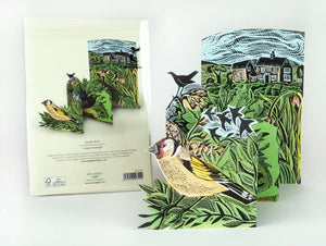 3D folding card - Garden birds