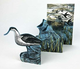 3D folding card - Avocets at Blakeney