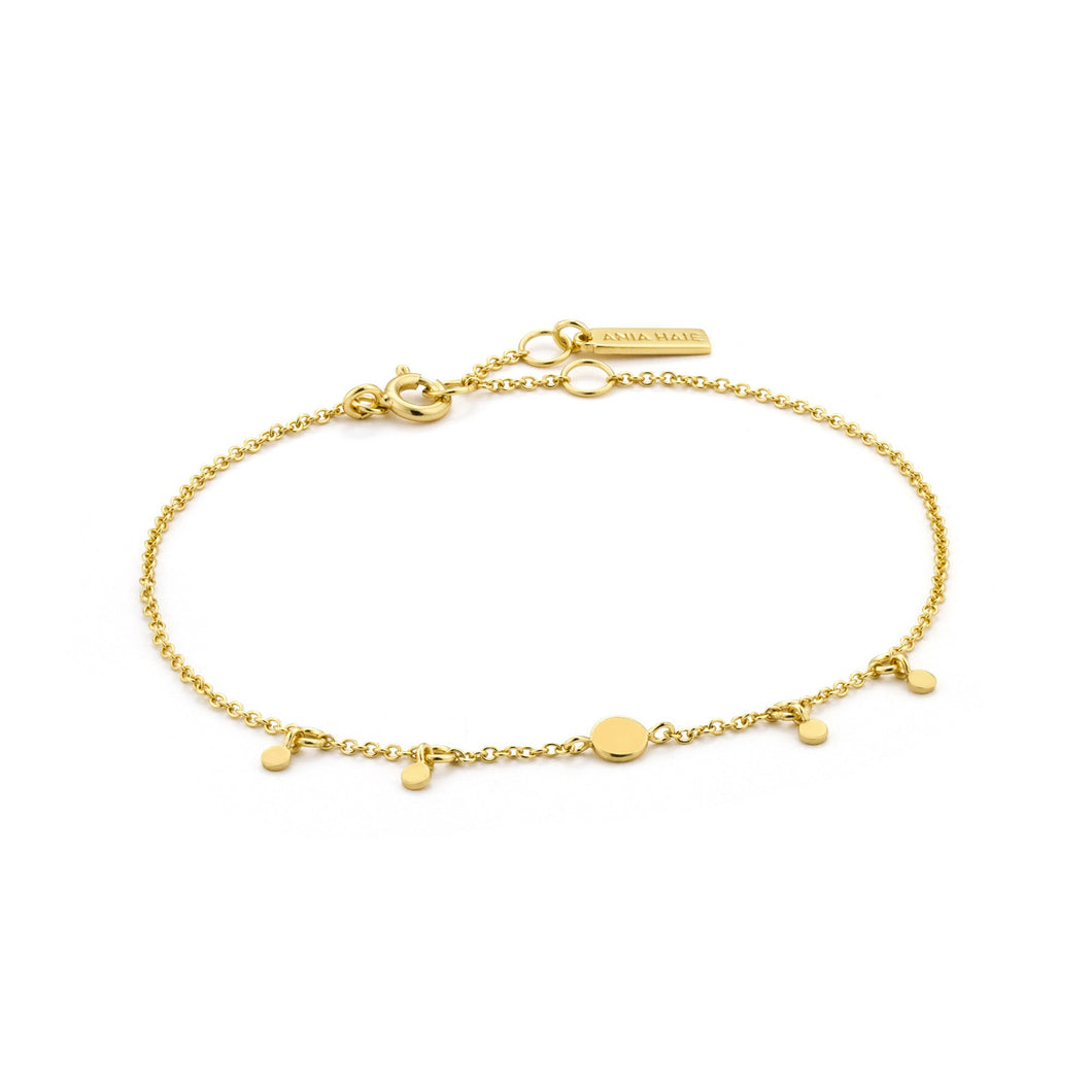 Geometry Drop Discs Bracelet -Gold