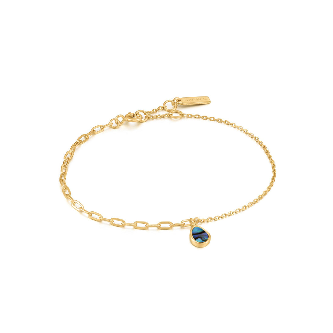 Tidal Abalone Mixed Link Bracelet - Gold