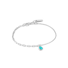 Load image into Gallery viewer, Silver Tidal Turquoise Mixed Link Bracelet
