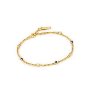 Lapis Chain Bracelet - Gold