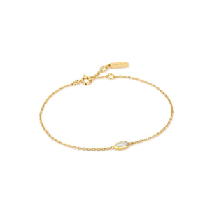 Sparkle Emblem Chain Bracelet - Gold
