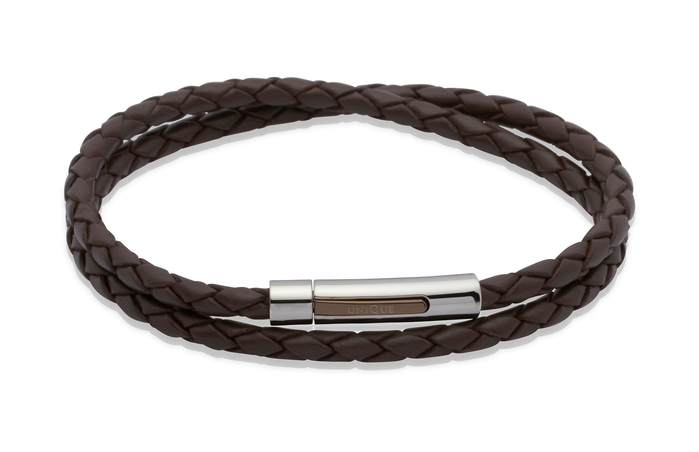 Leather Bracelet with IP Plated Steel Clasp B171