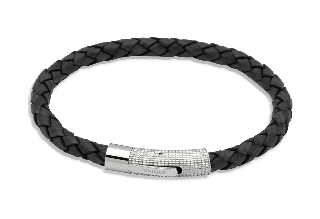 Leather Bracelet with Stainless Steel Clasp B174