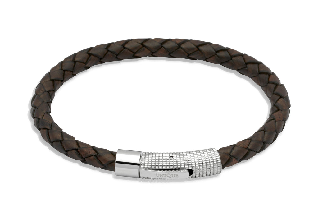 Leather Bracelet with Stainless Steel Clasp B174