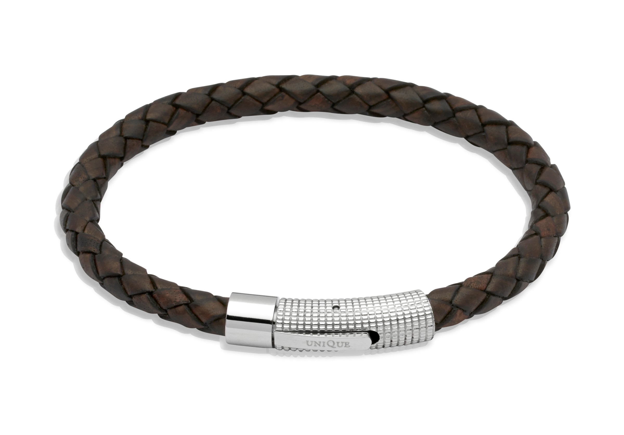 Leather Bracelet with Stainless Steel Clasp B174