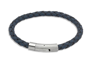 Leather Bracelet with Stainless Steel Clasp B174