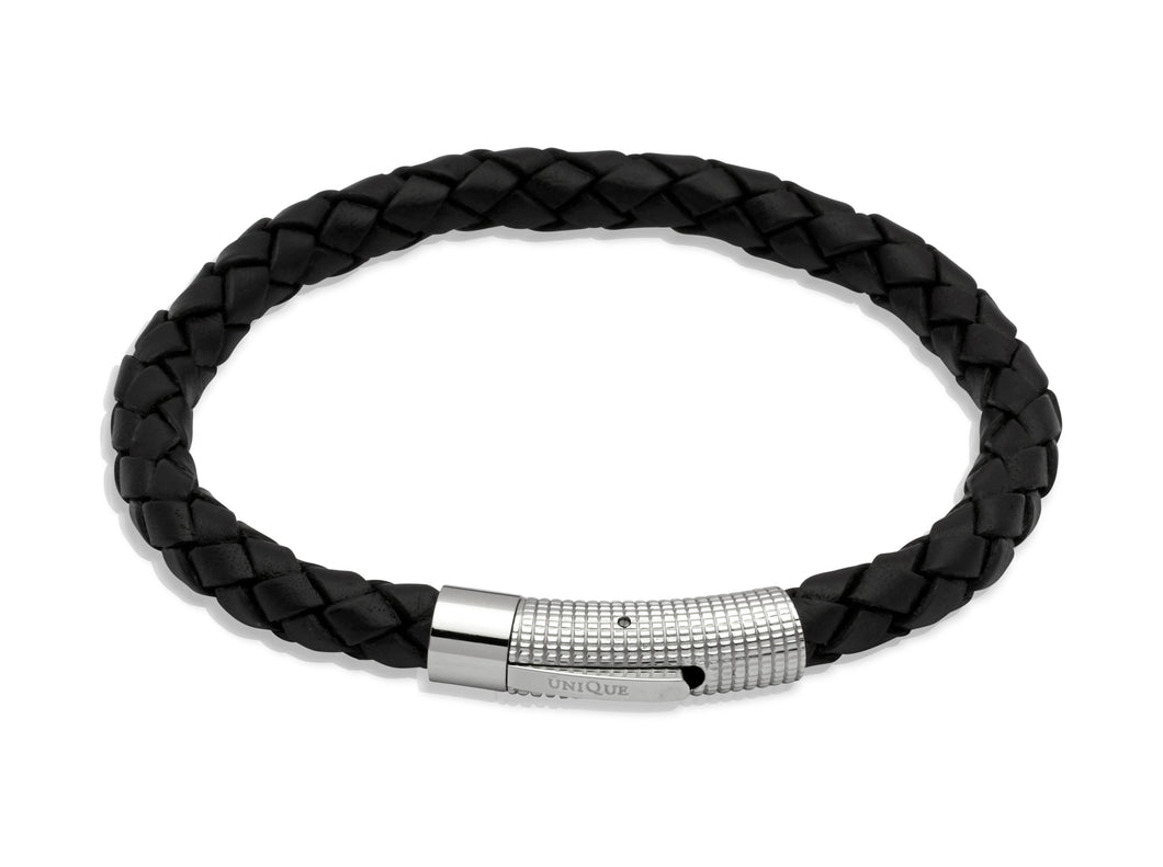 Leather Bracelet with Stainless Steel Clasp B174