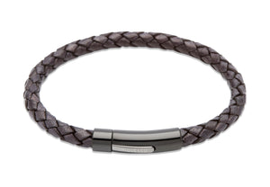 Leather Bracelet with steel Clasp B320