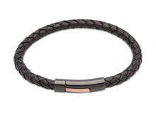 Load image into Gallery viewer, Leather Bracelet with steel Clasp B320
