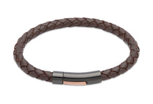 Load image into Gallery viewer, Leather Bracelet with steel Clasp B320
