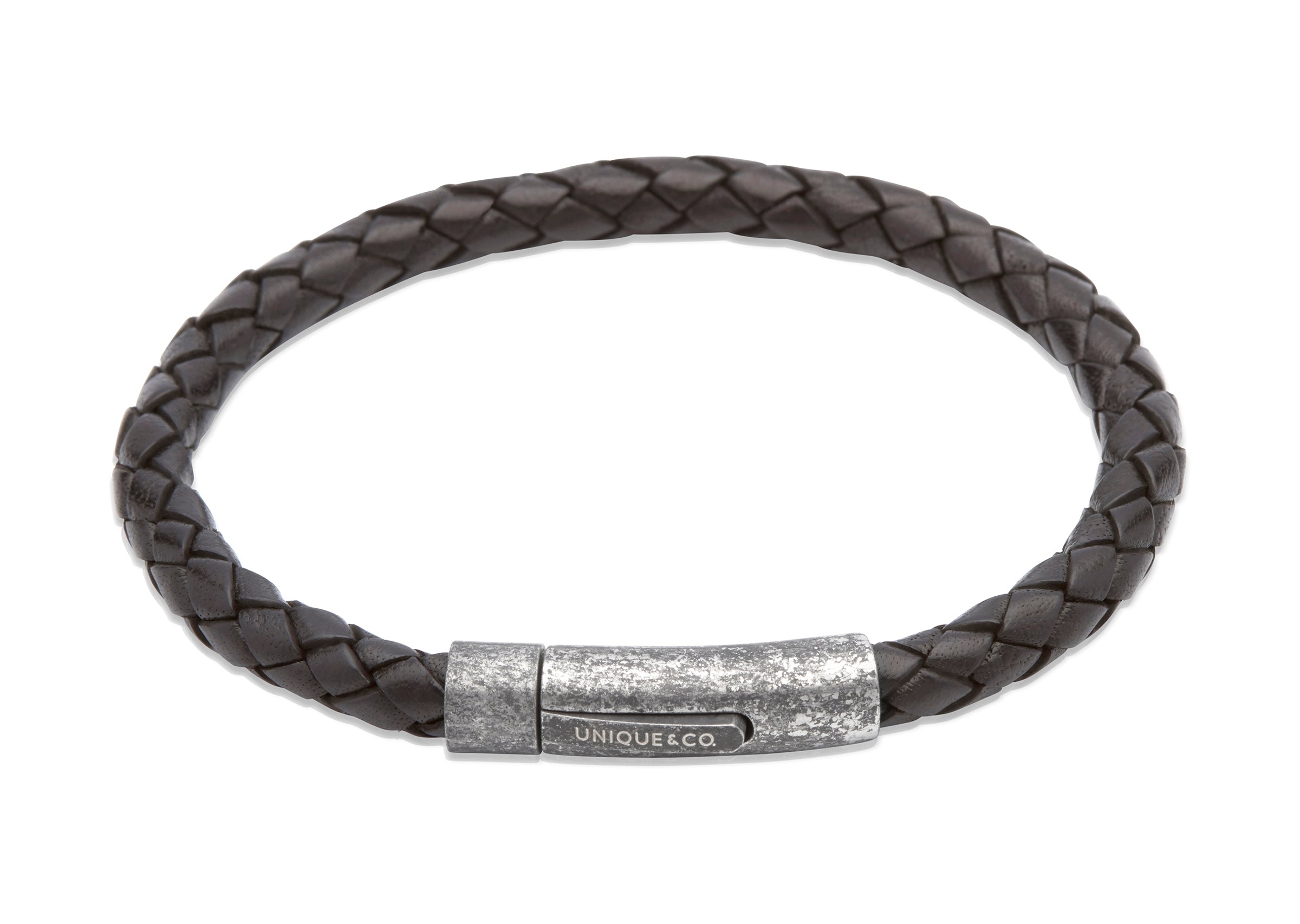 Leather Bracelet with  matte  clasp