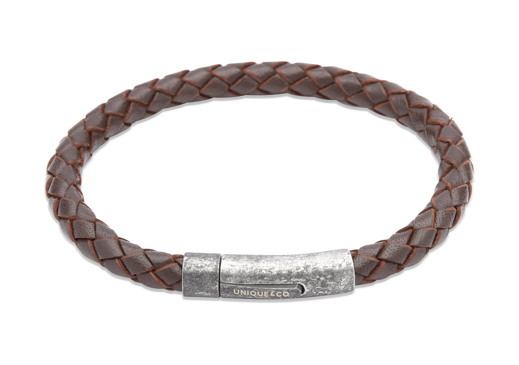 Leather Bracelet with  matte  clasp