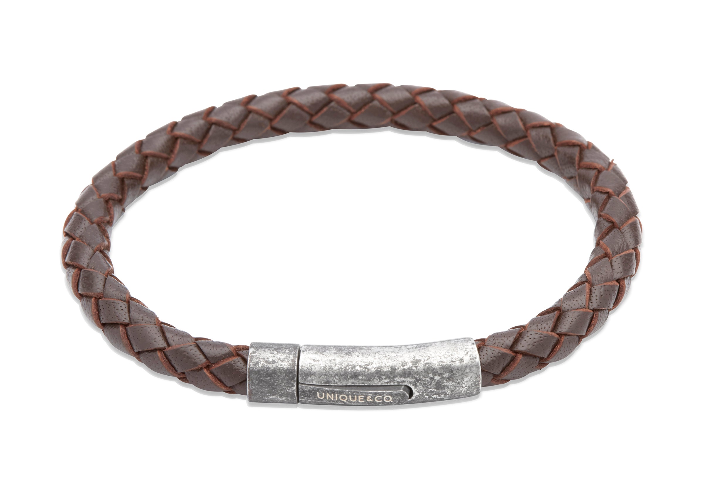 Leather Bracelet with  matte  clasp