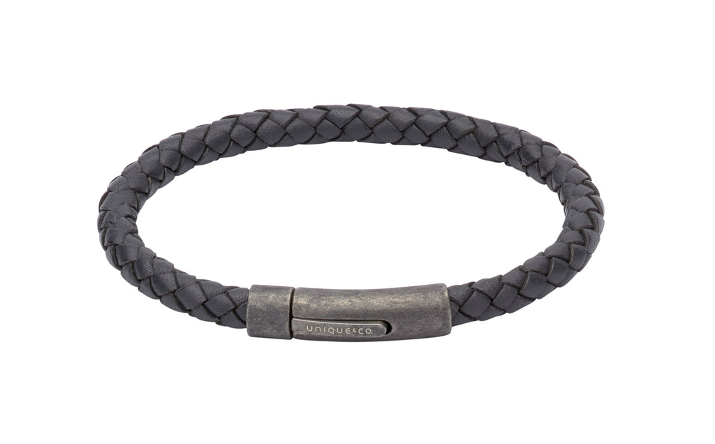 Leather Bracelet with  matte  clasp