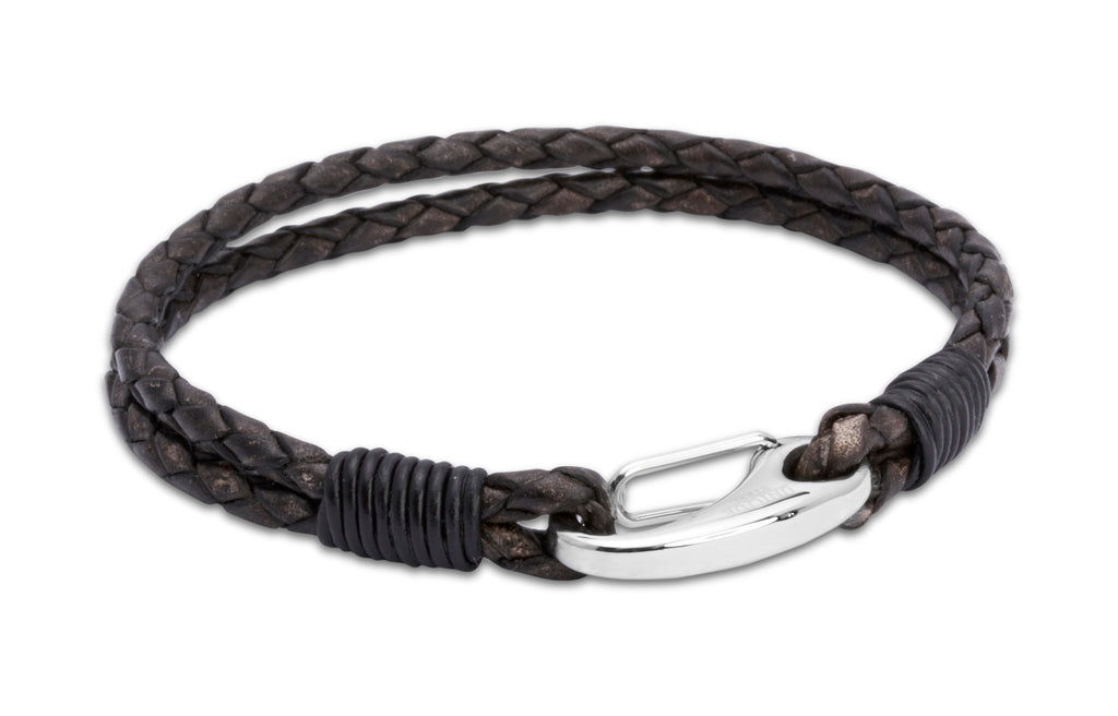 Leather Bracelet with Stainless Steel Shrimp Clasp B33