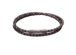 Leather Bracelet with Gun Metal Clasp B369