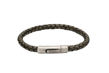 Load image into Gallery viewer, Leather Bracelet with Antique IP Plated Steel Clasp B370
