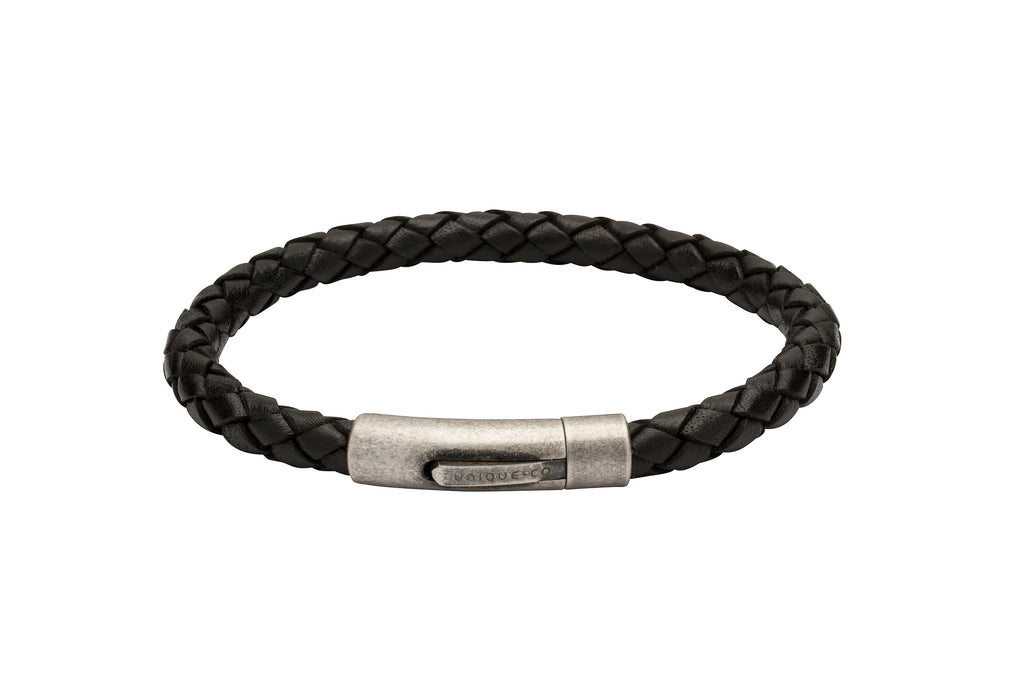 Leather Bracelet with Antique IP Plated Steel Clasp B370