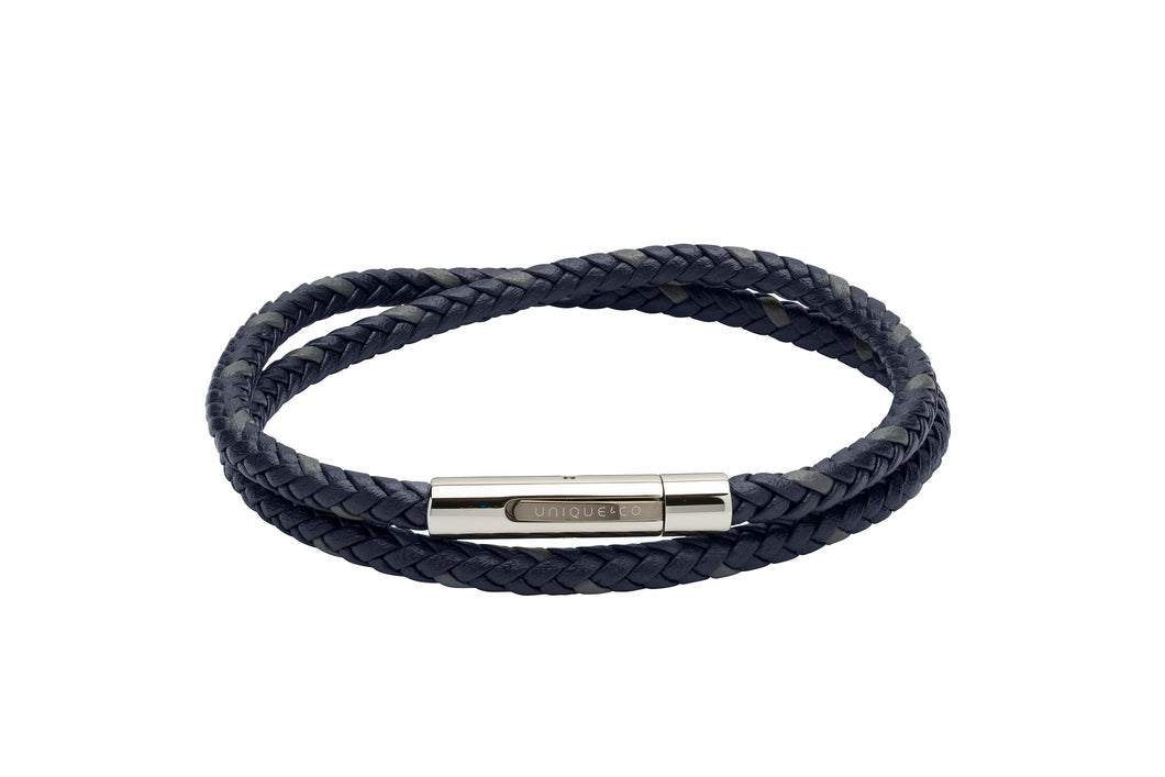 Leather Bracelet with Steel Clasp  b373