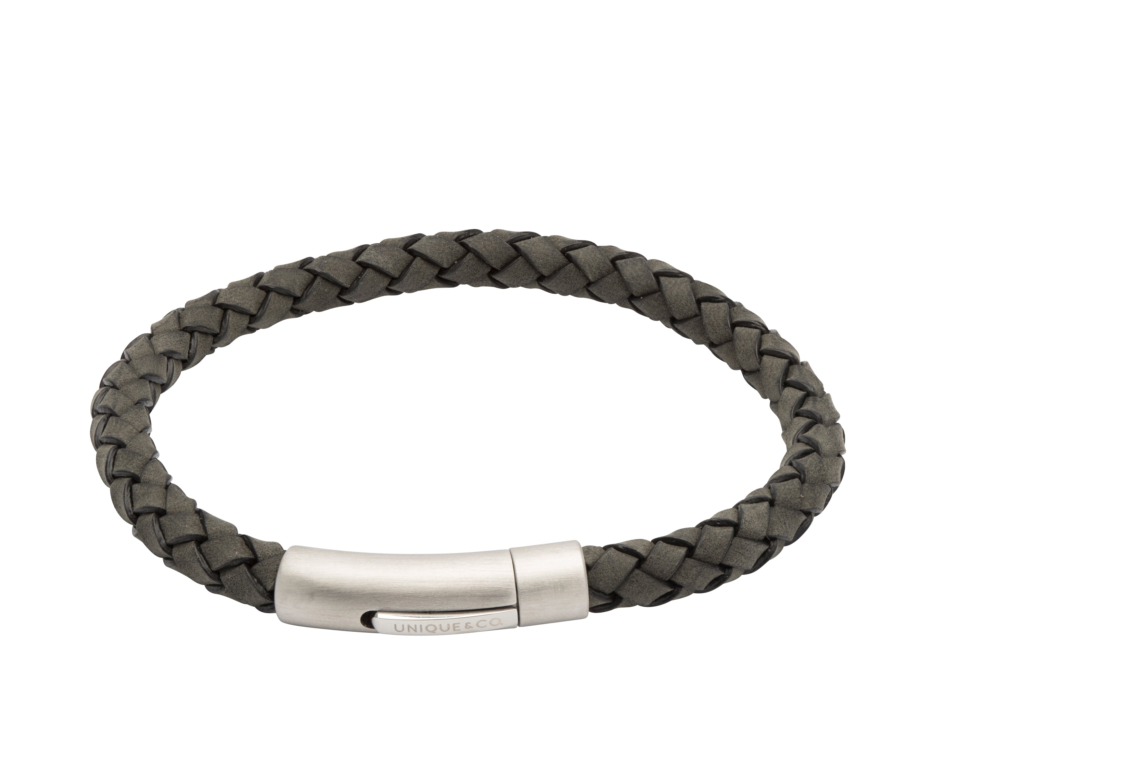 Leather Bracelet with Stainless Steel Clasp B400