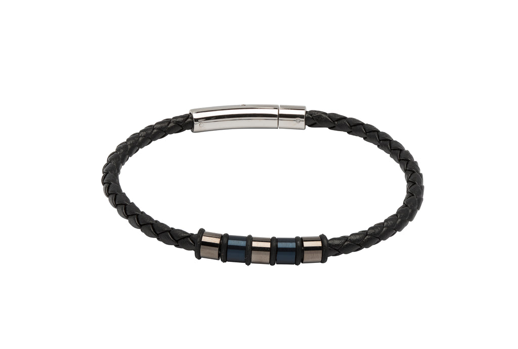 Leather Bracelet with Stainless Steel Clasp B405