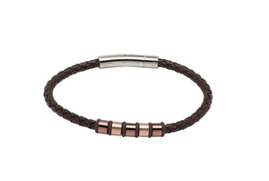 Leather Bracelet with Stainless Steel Clasp B405