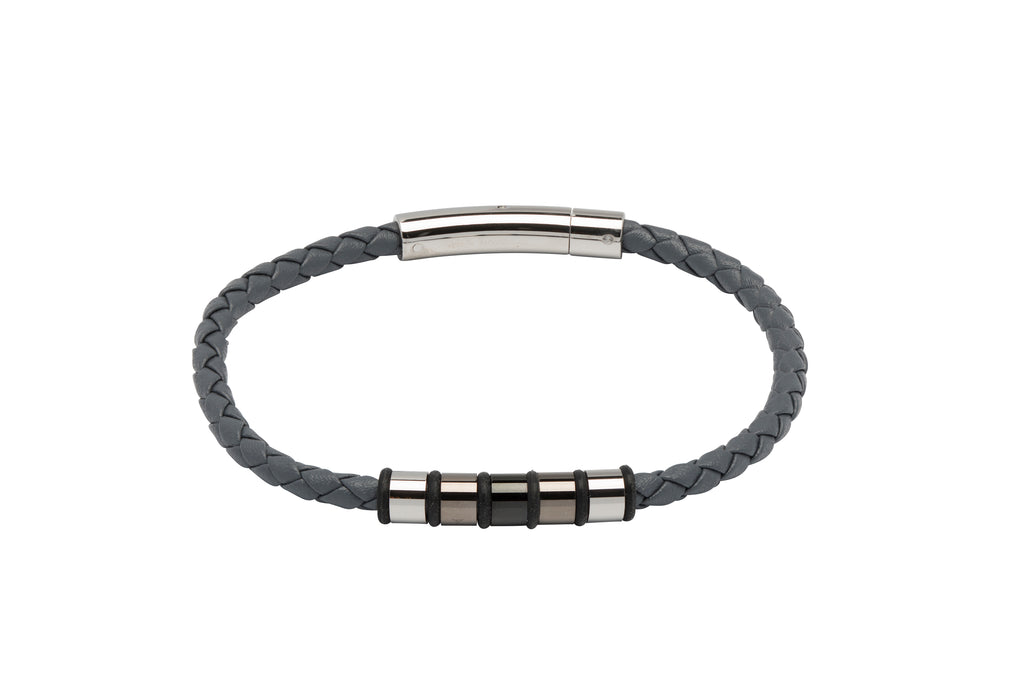 Leather Bracelet with Stainless Steel Clasp B405