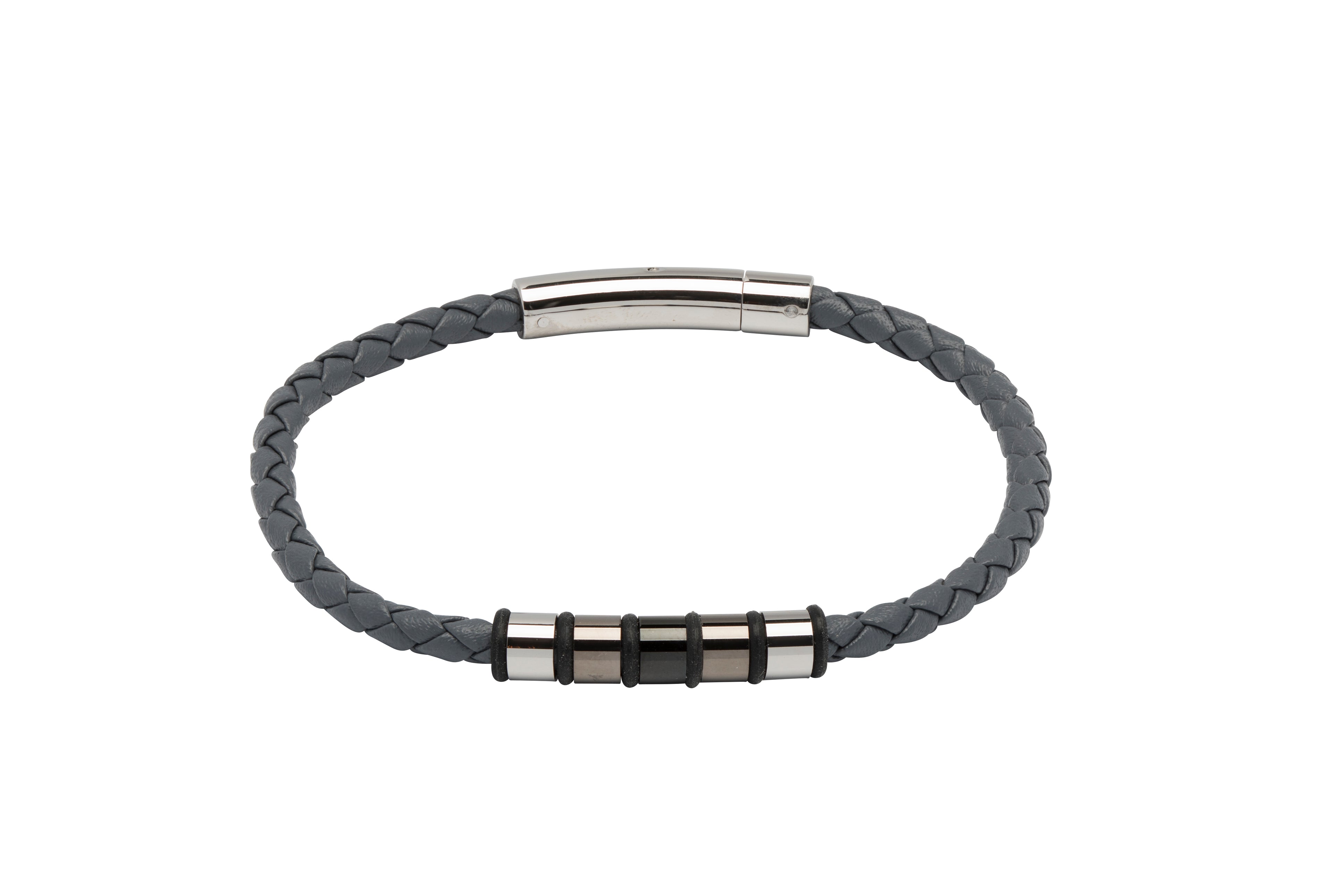 Leather Bracelet with Stainless Steel Clasp B405
